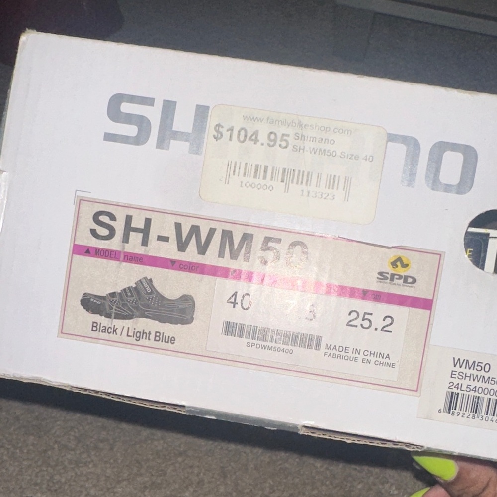 Shimano SPD Black and Light Blue Shoes